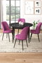 Hanah Home Juego de Comedor Mármol Negro y Sillas Moradas 5 Piezas